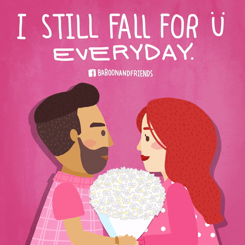 Yhenjai love illustration sweet flowers GIF