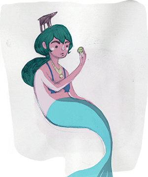 Bear Mermaid GIF by Dianna Xu