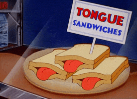 sandwich vintage cartoon tongue GIF