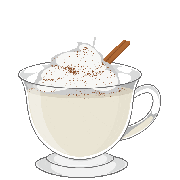 Latte Eggnog Sticker by Hi-Art
