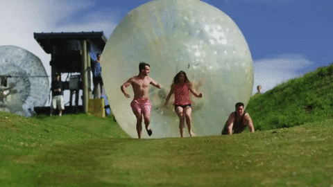 Image result for playing soccer in big bubbles gif