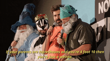 weirdo hello from the magic tavern GIF by Now Hear This podcast Festival