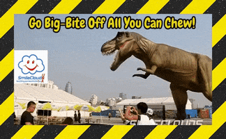 Dinosaur Go Big GIF by SmileCloudsUSA
