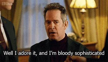 well i adore it and im bloody sophisticated tom hollander GIF by BBC
