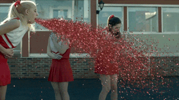 Dutch #vomit #cheerleader #glitterbomb GIF