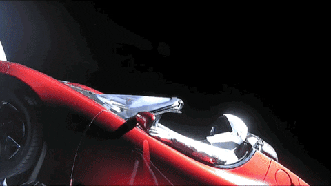 Image result for tesla space car gif