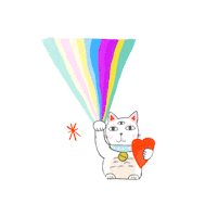 Cat Love Sticker by Marieta Defelice