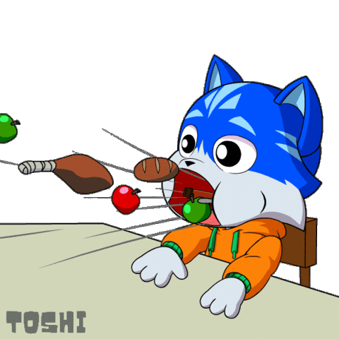 Hungry Cat Sticker by Toshithecat