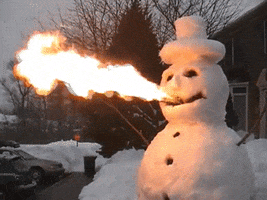 fire snowman GIF