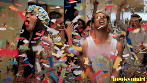 celebration partying GIF by Booksmart