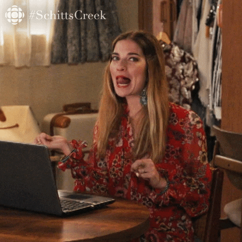 Excited Schitts Creek GIF by CBC - Find & Share on GIPHY