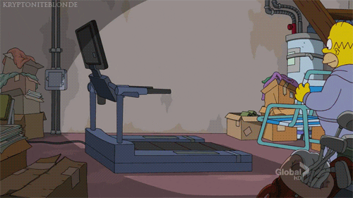  funny homer simpson the simpsons exercise lazy GIF