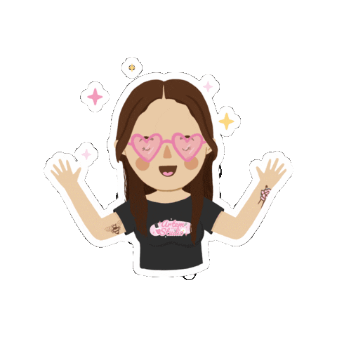 Girl Glasses Sticker