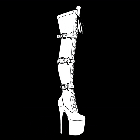 kiskaart heels boots platforms thighhighs GIF