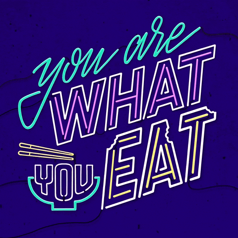 PECKDISH lettering neon sign peckdish you are what you eat GIF