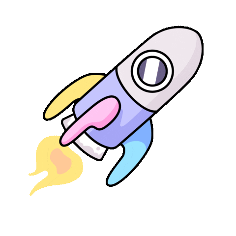 Rocket Ship Space Sticker by Burnt Toast ®