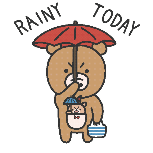 Bear Raining Sticker by Simian Reflux