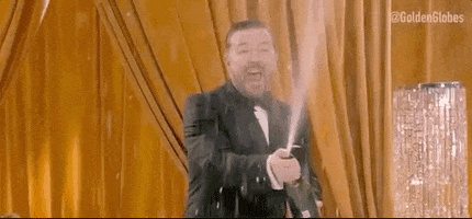 Spraying Ricky Gervais GIF by Golden Globes