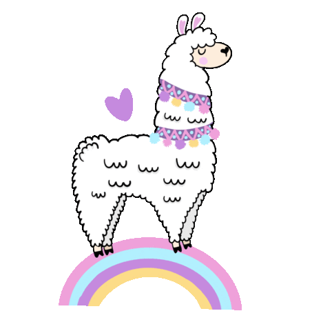 dancing rainbow llama gif