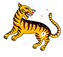 Tiger Feline Sticker by CATALINA ESTRADA