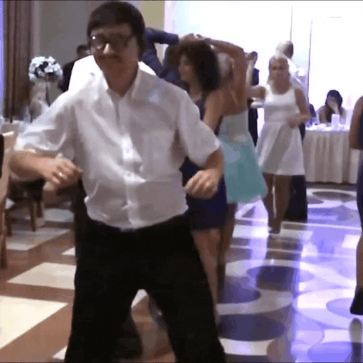 Man dancing on the dance floor in a wedding