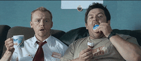 shaun of the dead eating GIF