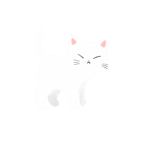 White Cat Sticker
