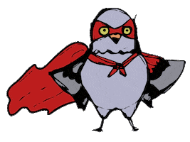 Super Hero Pigeon Sticker by Samorząd Studentów Wydziału Polonistyki UJ