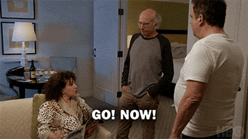 Angry Go Away GIF by Curb Your Enthusiasm