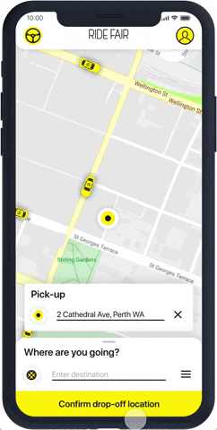 ridefair mobile design iphone sydney GIF