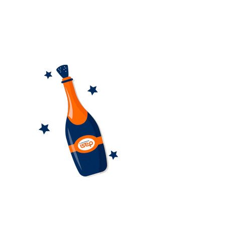 Happy New Year Champagne Sticker by Universidad ISEP