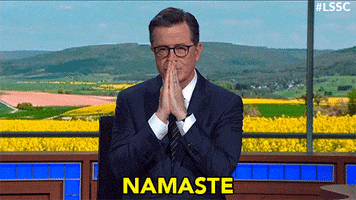 Stephen Colbert Namaste GIF by The Late Show With Stephen Colbert