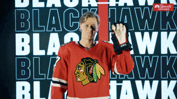 Waving Chicago Blackhawks GIF by NBC Sports Chicago