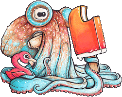 Ice Cream Summer Sticker by OctoNation® The Largest Octopus Fan Club!