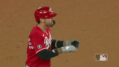 Clapping Nick Castellanos GIF by Cincinnati Reds - Find & Share on