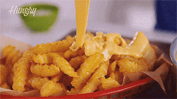delicious cheese fries GIF