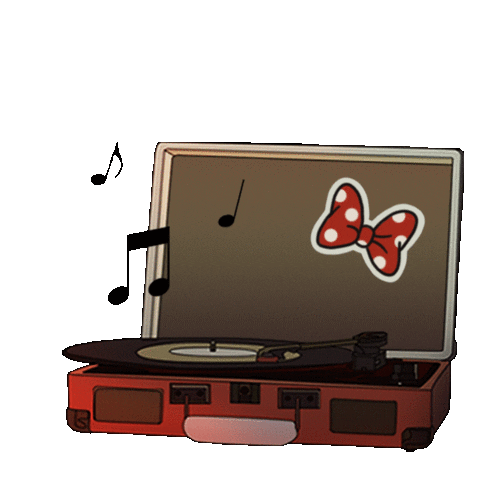 Create Record Player Sticker by Minnie Mouse