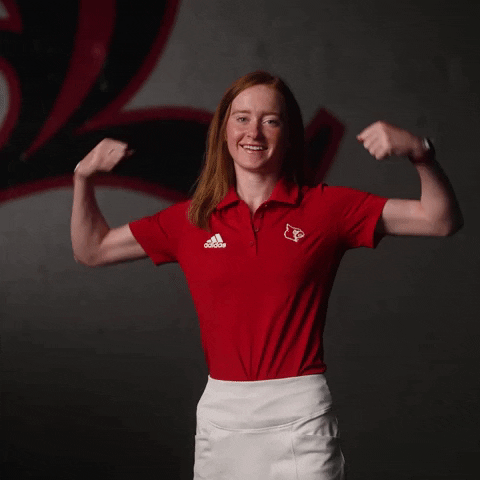 Pointing Flexing GIF by Louisville Cardinals