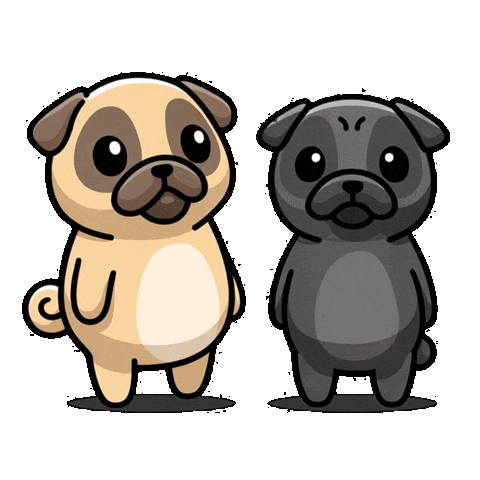 I Love You Kiss Sticker by Pugs