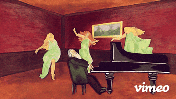 LauraFinkeIllustration animation painting stop motion piano GIF
