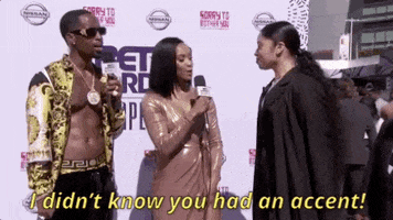 red carpet i didnt know you had an accent GIF by BET Awards
