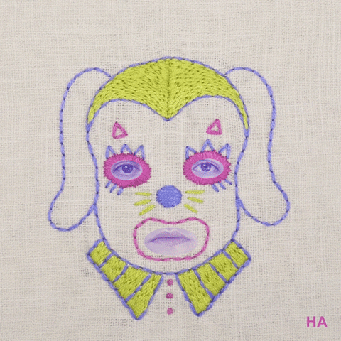 Dog Embroidery GIF by Harmonie Aupetit