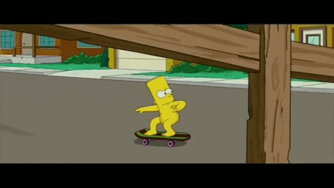 Burt Skateboarding Naked