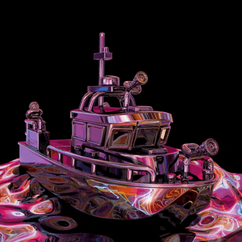 lucaionescuart 3d water nft boat GIF
