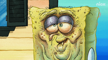 Tired Nickelodeon GIF by SpongeBob SquarePants