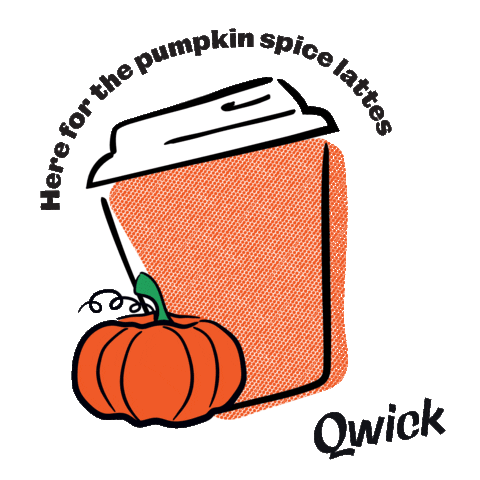 Pumpkin Spice Coffee Sticker by Qwick
