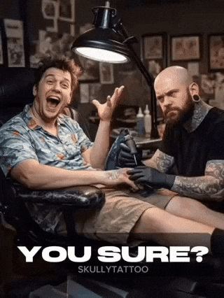 Warning Tattoo Artist GIF by SkullyTattoo
