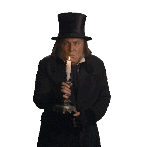 Johnny Depp Scrooge Sticker by Ebenezer Movie
