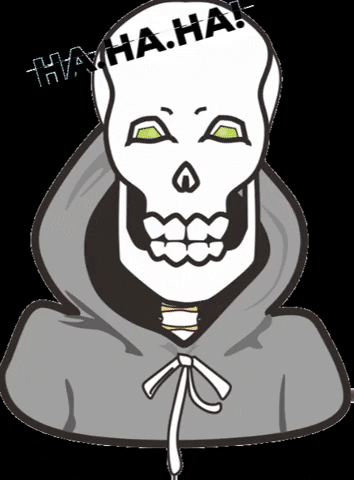 mystcgem laugh creepy skull skeleton GIF