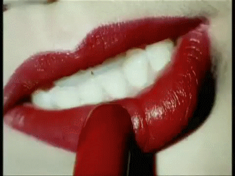  love red makeup lips teeth GIF